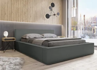 Produktbild von Polsterbett Doppelbett OMAHA 140x200cm Komplettset in Stoff Now or Never Anthrazit