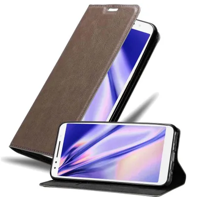 Immagine prodotto di Cadorabo cover per Alcatel 3 2018 cover protettiva in marrone custodia per cellulare cover chiusura magnetica