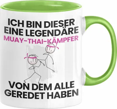 Produktbild von Muay-Thai-Kämpfer Geschenk Tasse Lustige Geschenkidee Geburtstag für Muay-Thai-Kämpfer Ich Bin Dieser Legendäre Muay-Thai-Kämpfer Von Dem Alle Geredet Haben Kaffee-Becher (Grün)