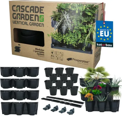 Zdjęcie produktu dla KOTARBAU® Ogród pionowy 59 cm Modułowa podwyższona grządka balkonowa z 4 poziomami z tworzywa sztucznego Doniczka do użytku na zewnątrz i wewnątrz Antracyt