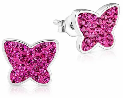 Produktbild von LUISIA® Ohrringe "Schmetterling" mit Kristallen von Swarovski® | Pink
