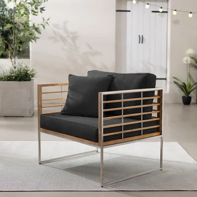 Produktbild von home24 Gartensessel - Webstoff / Teak Massiv