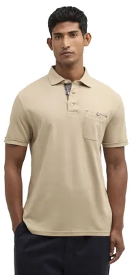 Produktbild von Beige Polo Barbour 3 Knopf Kurzarm