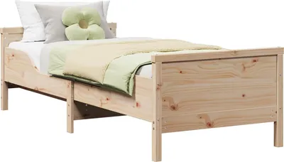 Zdjęcie produktu dla vidaXL Rama łóżka z zagłówkiem brązowa 80 x 200 cm materiał drewnopochodny