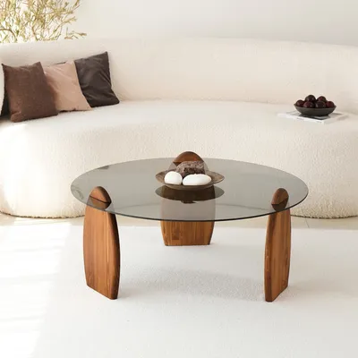 Produktbild von Skye Decor, Surf - Chesnut, Fume, Couchtische, Kastanie, Glas, 90 x 41 x 90 cm