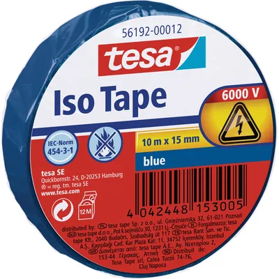 Obrázok produktu pre TESA 56192-12, 1 kusov, Modrá, 6000 V, 10 m, 15 mm