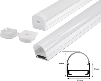 Produktbild von 2m LED Aluprofil Profil Alu Schiene Leiste Montage Profil Kanal System für LED-Streifen Profil K