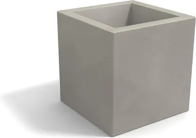Image de Bacs à plantes carrés 25 cm, gris, en polyéthylène, pour le jardin