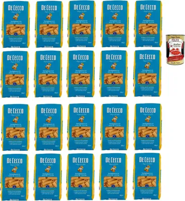 Produktbild von De Cecco Tortiglioni N°23, 100% Italienisch Pasta Nudeln 20x 500g + Italian Gourmet Polpa 400g