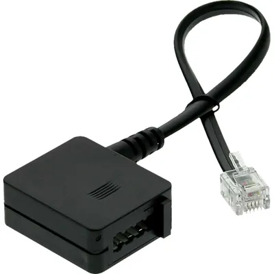 Produktbild von InLine TAE Adapterkabel, RJ11 Stecker auf TAE-F Buchse, 0,2m, 0,2 m, Stecker, Buchse, Schwarz, 13 g, 100 mm