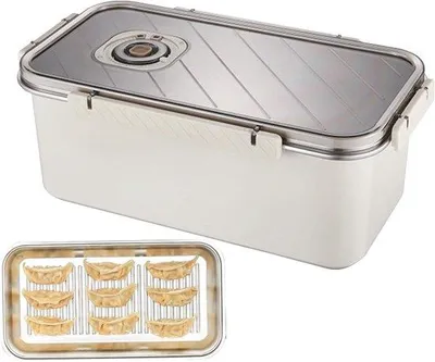 Produktbild von Eco-freundliche Knoedelbox - Rostfreier Kühlschrankorganizer mit verschließbarer Knoedelcontainer | Ideal für die Aufbewahrung von Obst