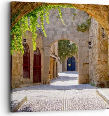 Produktbild von Bild auf Leinwand - Leinwandbild - Straße Geschichte Architektur Denkmal - 40x40cm - Wand Bild - Wanddeko - Leinwanddruck - Bilder - Kunstdruck - Leinwand bilder - Wandkunst - AC40x40-2701