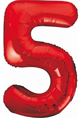 Produktbild von XL Folienballon Zahl 5 rot 85 cm