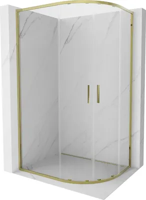 Produktbild von Mexen Exo Duschkabine halbrund schiebbar 120 x 90 cm, transparent, gold - 8132-120-090-50-00