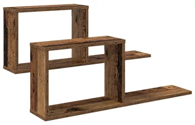 Produktbild von vidaXL Schweberegale 2 pcs Altholz 80 x 15 x 30 cm Holzwerkstoff