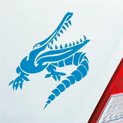 Produktbild von Auto Aufkleber Krokodil Aligator Kroko Animal Tier Tuning 10x12 cm Hellblau Sticker Heckscheibenaufkleber