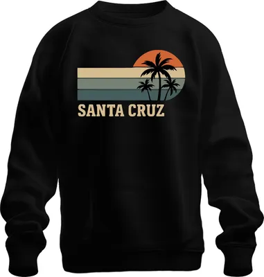 Obrázek produktu pro Santa Cruz Palm Sunset Retro California Beach Surfing Uni mikina, černá, S