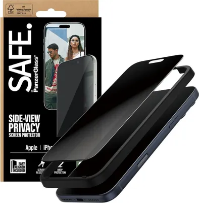 Obrázok produktu pre PanzerGlass SAFE. by ® 2-Way Privacy Screen Protector iPhone 17 Pro Max | Ultra-Wide Fit w. EasyAligner, Apple, Apple - iPhone 17 Pro Max, Suché aplikovanie, Odolné proti poškriabaniu, Odolný proti nárazom, Priehľadná, 1 kusov