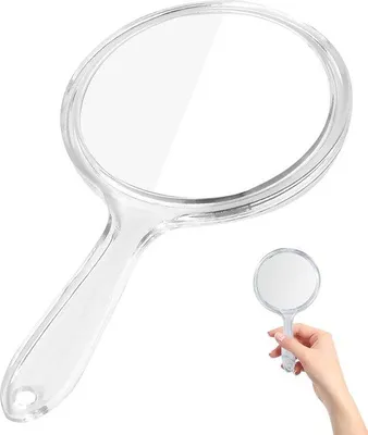 Image de Miroir de poche, double face, rond, 1 x 3 cm, miroir grossissant, idéal pour les voyages, blanc