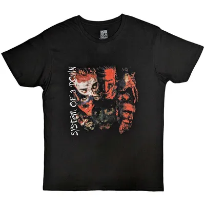 Produktbild von System of a Down Painted Faces Black XL T-Shirt
