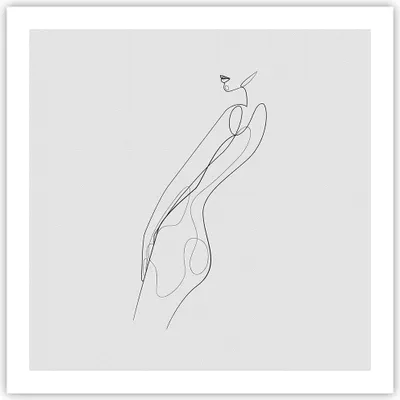 Produktbild von Poster - Poster ohne Rahmen - Kontur Frau Minimalismus - 60x60 cm - Wand Bild - Wanddeko - Wandbilder - Kunstposter - Wandposter - Bilder - Kunstdruck - Wanddekoration - Wandbild - P2XAC60x60-4242