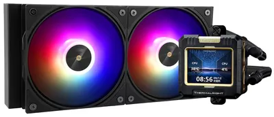 Produktbild von Thermalright Frozen Warframe 240 Schwarz ARGB CPU-Wasserkühlung, 240 AIO-Kühlung, IPS 320 * 240 Auflösung LCD-Bildschirm, flüssiger CPU-Kühler für AMD/Intel Flüssig-CPU-Kühler: LGA1700/AM4/AM5 – FW240