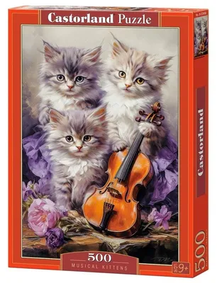 Productafbeelding van Puzzel van 500 stukjes, "Muzikale kittens", artikelnummer 053988, merk Castorland