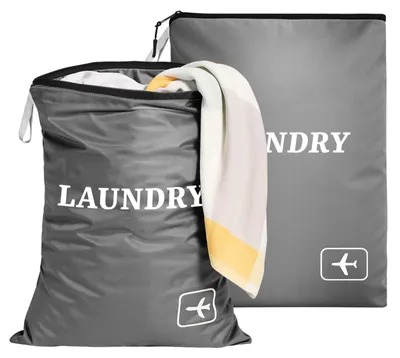 Productafbeelding van Wasmand - Met rits - Voor reizen - 2 stuks, 60 x 45 cm