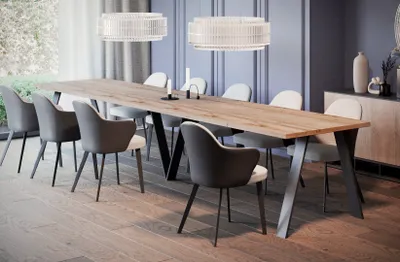 Produktbild von Endo-Möbel XXL Esstisch Lungo 130cm - 405cm ausziehbar bis 12 Personen Küchentisch (Wotan Eiche)