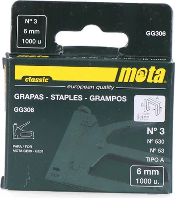 Image de Agrafes n° 3, 6 mm, 1000 pièces. Gg306 Mota