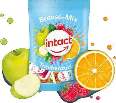 Obrázek produktu pro Intact sáček šumivé pastilky BRAUSE-MIX s vit. C 75 g