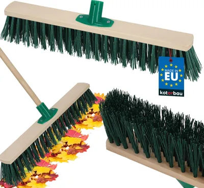 Produktbild von KOTARBAU® Besen ohne Stiel 50 cm Straßenbesen mit Nylonborsten Kehrbesen aus Holz für Draußen & Drinnen Zimmerbesen ohne Stiel Gartenbesen Grün