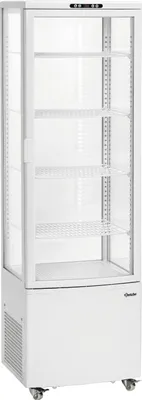 Produktbild von Bartscher Kühlvitrine 235L-W, 235 Liter, Umluftkühlung, LED, Doppelverglasung