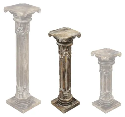 Produktbild von Säule Antike Blumensäule Dekosäule Ständer Sockel Podest Blumenständer Holz in vielen verschiedenen Designs , Säulen Variante Antik:Braunwash 80 cm