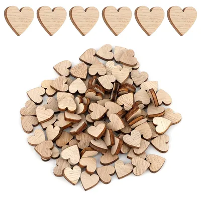 100 Mini-Holzherzen, unbehandelt, 1,2 cm, zum Basteln und Dekorieren