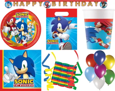 Produktbild von 149-tlg. Set Kindergeburtstag Party Feier Fete Deko Motto Sonic