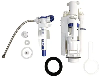 Produktbild von Kerasan Spülgarnitur für Kombi-WC mit DUAL-Spülung, Bodenfüllung 3/8", Chrom