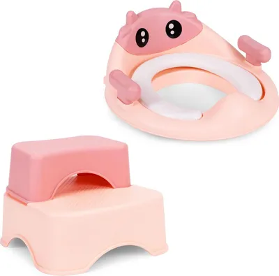 Immagine prodotto di Riduttore per WC con gradini per bambini, rosa