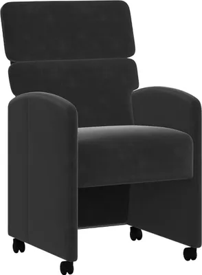 Produktbild von vidaXL Esszimmerstühle mit Rollen 2 pcs Schwarz 58 x 65 x 98 cm Samt