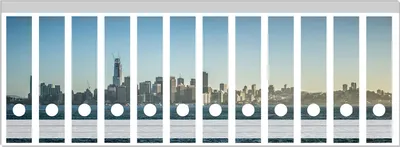 Produktbild von Wallario Ordnerrücken Sticker, selbstklebend für breite Ordner, 12 Stück, Motiv Skyline von San Francisco