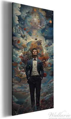 Produktbild von Wallario Premium Leinwandbild Gedankenuniversum in Größe 50 x 125 cm