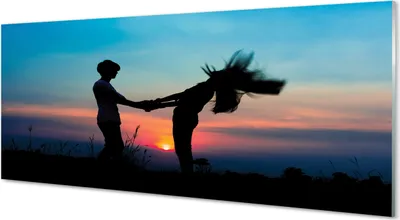 Produktbild von Glasbilder 125x50 Wandkunst Menschen Himmel Westen