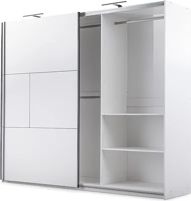 Produktbild von Schwebetürenschrank Modena, 2 Türen Kleiderschrank, Moderne Garderobe, Schrank in Größe: 250 x 215 x 65 cm