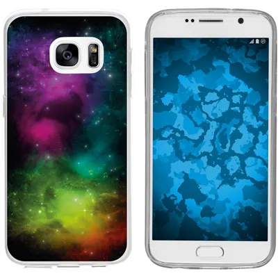 Produktbild von PhoneNatic Case kompatibel mit Samsung Galaxy S7 Silikon-Hülle Space Starfield M7