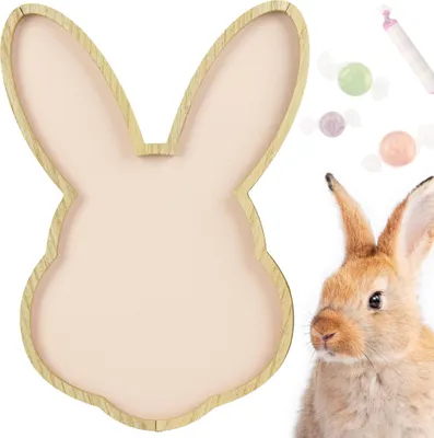 Produktbild von Osterdekoration, Hasenmuster 30.5x21.5 cm Ostern Deko Ostern Tablett Rosa