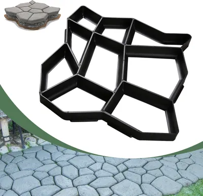 Image de Moule à pavés 1 pièce, moule à pavés pour le jardin, 43 x 43 x 4 cm, moule à béton pour allée, 
moules à pavés irréguliers en plastique