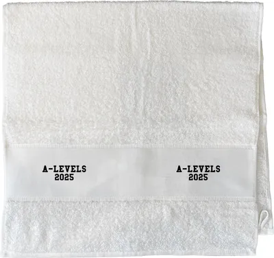 Produktbild von Huuraa Handtuch A-Levels 2025 Abschluss Großbritannien 50x100cm White Baumwolle Handtuch Geschenkidee