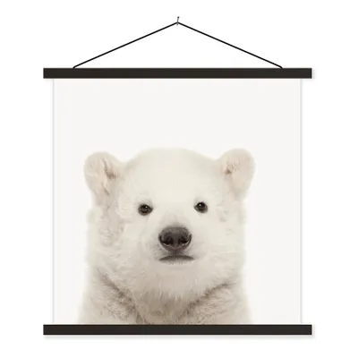 Produktbild von MuchoWow® Textilposter Eisbär - Tiere - Weiß - Kinder - Jungen - Mädchen 90x90 cm mit schwarzem Rahmen - Magnetisches