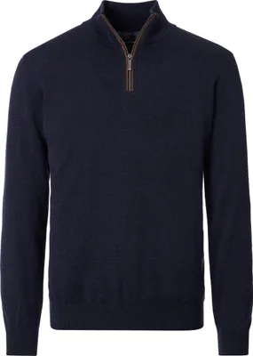 Produktbild von CASAMODA Herren Strick-Troyer Zipper Regular Baumwolle Marine 4XL