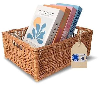 Zdjęcie produktu dla Kosz wiklinowy naturalny z uchwytami do przechowywania 30X20X15 cm